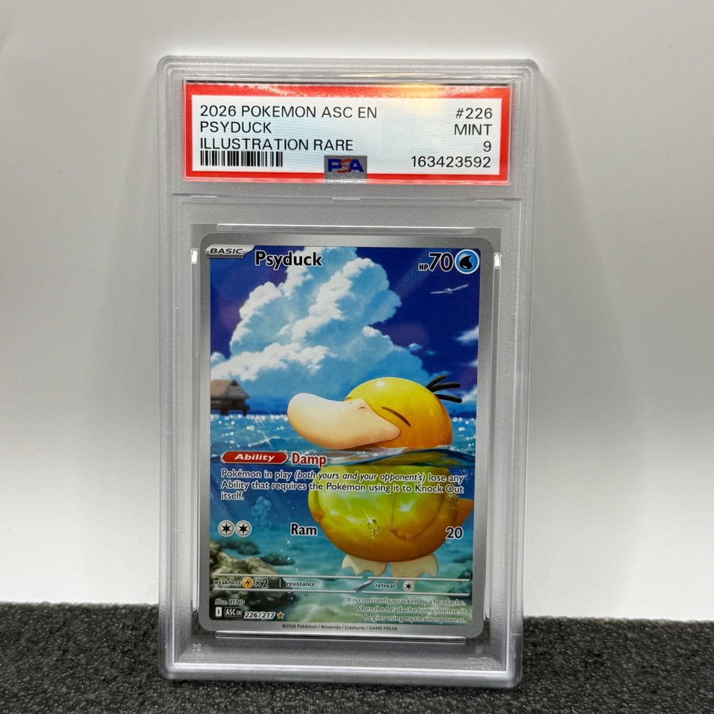 Pokemon Psyduck Illustration Rare 226/217 2026 ASC EN PSA 9 Mint Graded Card